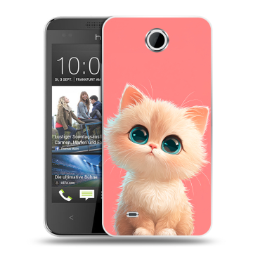 Силиконовый чехол на HTC Desire 300 с принтом Розовый котенок Силиконовый чехол на HTC Desire 300 с принтом Розовый котенок