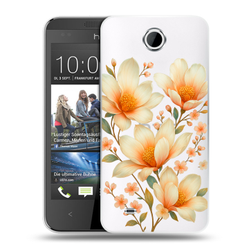 Силиконовый чехол на HTC Desire 300 с принтом Цветы Силиконовый чехол на HTC Desire 300 с принтом Цветы