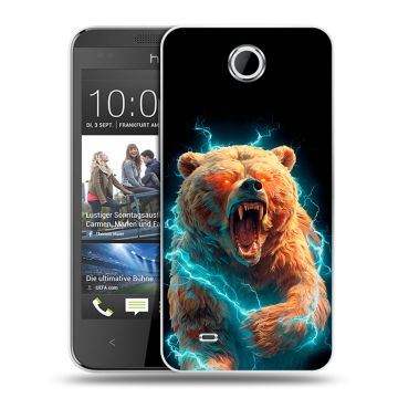 Силиконовый чехол на HTC Desire 300 с принтом Медведь Силиконовый чехол на HTC Desire 300 с принтом Медведь