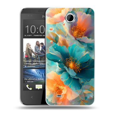 Силиконовый чехол на HTC Desire 300 с принтом Цветы Силиконовый чехол на HTC Desire 300 с принтом Цветы