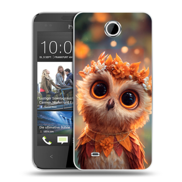Силиконовый чехол на HTC Desire 300 с принтом Милая сова Силиконовый чехол на HTC Desire 300 с принтом Милая сова