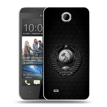 Силиконовый чехол на HTC Desire 300 с принтом Герб Флаг СССР