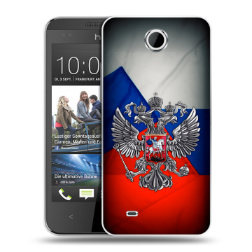 Силиконовый чехол на HTC Desire 300 с принтом Флаг России Силиконовый чехол на HTC Desire 300 с принтом Флаг России