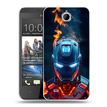 Силиконовый чехол на HTC Desire 300 с принтом IronMan Железный человек