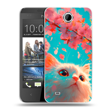 Силиконовый чехол на HTC Desire 300 с принтом Красивый кот Силиконовый чехол на HTC Desire 300 с принтом Красивый кот
