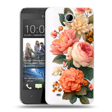 Силиконовый чехол на HTC Desire 300 с принтом цветы Силиконовый чехол на HTC Desire 300 с принтом цветы