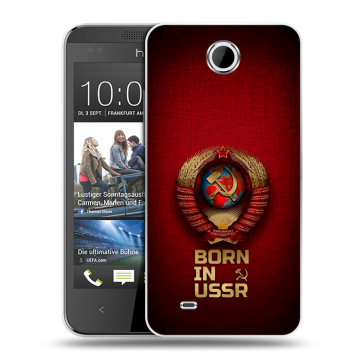 Силиконовый чехол на HTC Desire 300 с принтом Флаг Герб СССР Силиконовый чехол на HTC Desire 300 с принтом Флаг Герб СССР
