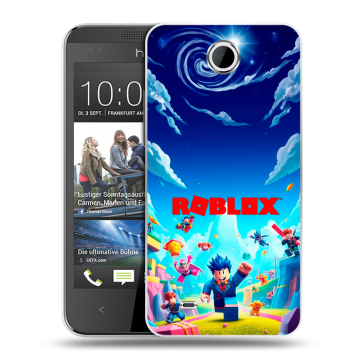 Силиконовый чехол на HTC Desire 300 с принтом Roblox Роблокс