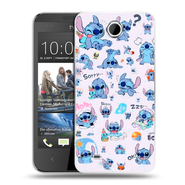 Силиконовый чехол на HTC Desire 300 с принтом Лило и Стич