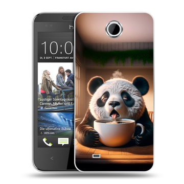 Силиконовый чехол на HTC Desire 300 с принтом смешная панда Силиконовый чехол на HTC Desire 300 с принтом смешная панда