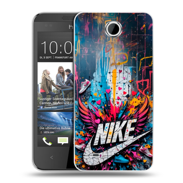 Силиконовый чехол на HTC Desire 300 с принтом Nike Найк