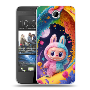 Силиконовый чехол на HTC Desire 300 с принтом Labubu Лабубу
