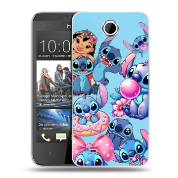 Силиконовый чехол на HTC Desire 300 с принтом Лило и Стич