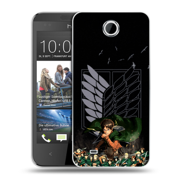 Силиконовый чехол на HTC Desire 300 с принтом Атака титанов Силиконовый чехол на HTC Desire 300 с принтом Атака титанов