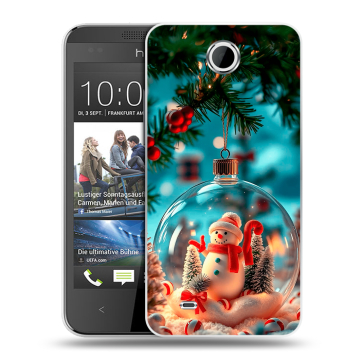 Силиконовый чехол на HTC Desire 300 с принтом Новый год Силиконовый чехол на HTC Desire 300 с принтом Новый год