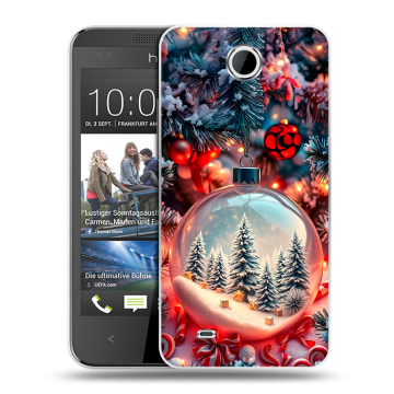 Силиконовый чехол на HTC Desire 300 с принтом Новый год Силиконовый чехол на HTC Desire 300 с принтом Новый год
