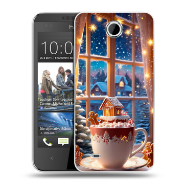 Силиконовый чехол на HTC Desire 300 с принтом Новый год Силиконовый чехол на HTC Desire 300 с принтом Новый год