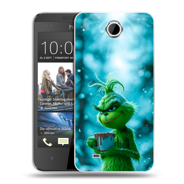 Силиконовый чехол на HTC Desire 300 с принтом Новый год гринч Силиконовый чехол на HTC Desire 300 с принтом Новый год гринч