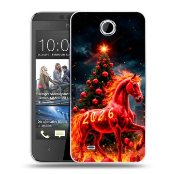 Силиконовый чехол на HTC Desire 300 с принтом Новый год Силиконовый чехол на HTC Desire 300 с принтом Новый год