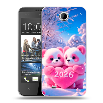 Силиконовый чехол на HTC Desire 300 с принтом Новый год Силиконовый чехол на HTC Desire 300 с принтом Новый год