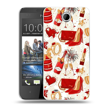 Силиконовый чехол на HTC Desire 300 с принтом Новый год Силиконовый чехол на HTC Desire 300 с принтом Новый год