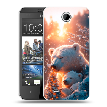 Силиконовый чехол на HTC Desire 300 с принтом Новый год Силиконовый чехол на HTC Desire 300 с принтом Новый год