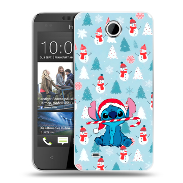 Силиконовый чехол на HTC Desire 300 с принтом Стич Новый год Силиконовый чехол на HTC Desire 300 с принтом Стич Новый год