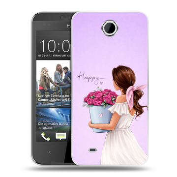 Силиконовый чехол на HTC Desire 300 с принтом женский Силиконовый чехол на HTC Desire 300 с принтом женский