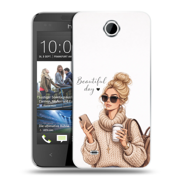 Силиконовый чехол на HTC Desire 300 с принтом женский Силиконовый чехол на HTC Desire 300 с принтом женский