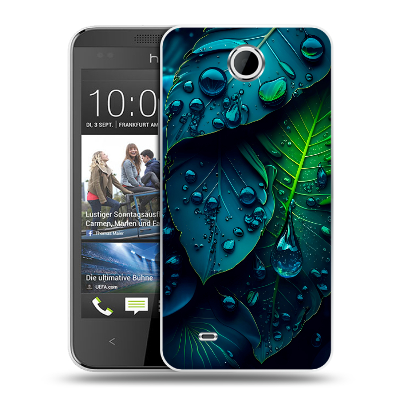 Силиконовый чехол на HTC Desire 300 с принтом Листья Силиконовый чехол на HTC Desire 300 с принтом Листья