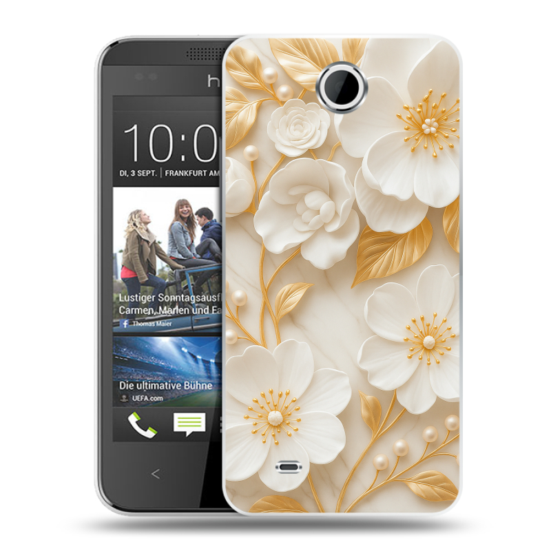 Силиконовый чехол на HTC Desire 300 с принтом Цветы Силиконовый чехол на HTC Desire 300 с принтом Цветы