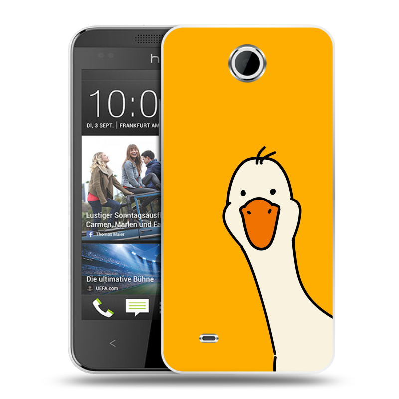 Силиконовый чехол на HTC Desire 300 с принтом Утка Силиконовый чехол на HTC Desire 300 с принтом Утка