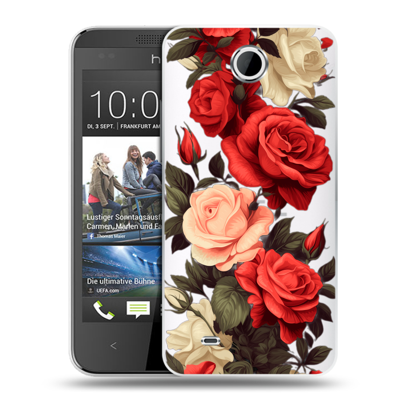 Силиконовый чехол на HTC Desire 300 с принтом Розы Силиконовый чехол на HTC Desire 300 с принтом Розы