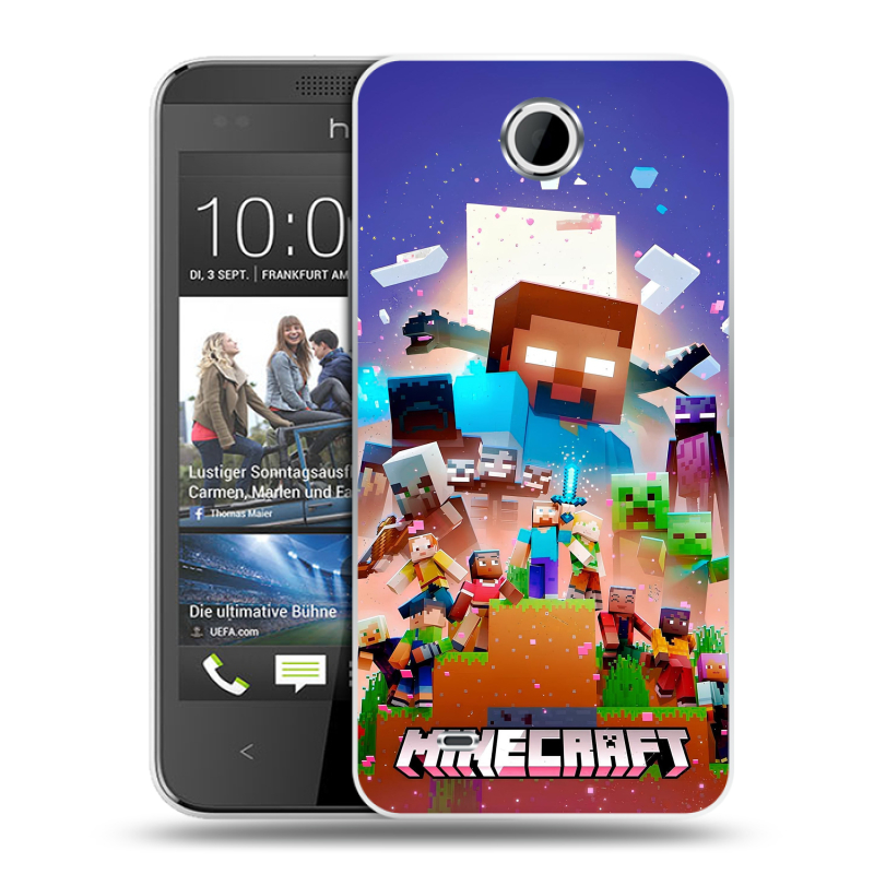 Силиконовый чехол на HTC Desire 300 с принтом Майнкрафт Minecraft Силиконовый чехол на HTC Desire 300 с принтом Майнкрафт Minecraft
