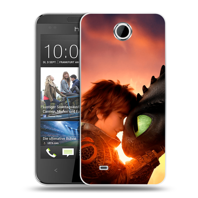 Силиконовый чехол на HTC Desire 300 с принтом Как приручить дракона Силиконовый чехол на HTC Desire 300 с принтом Как приручить дракона