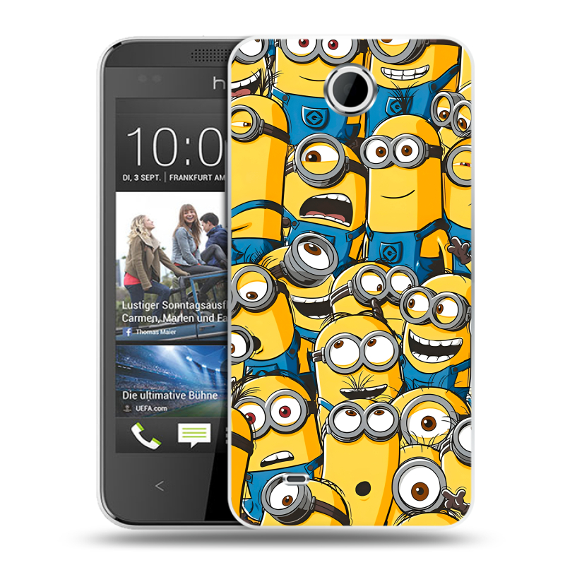 Силиконовый чехол на HTC Desire 300 с принтом Миньоны Силиконовый чехол на HTC Desire 300 с принтом Миньоны