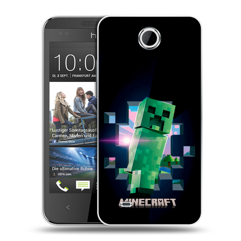 Силиконовый чехол на HTC Desire 300 с принтом Майнкрафт Minecraft Силиконовый чехол на HTC Desire 300 с принтом Майнкрафт Minecraft