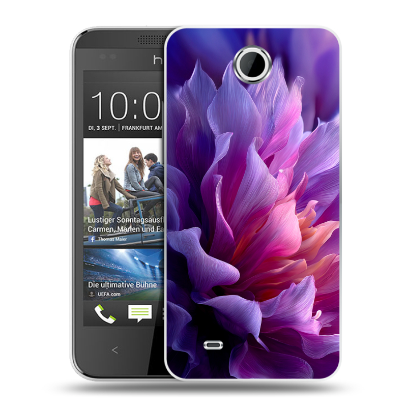 Силиконовый чехол на HTC Desire 300 с принтом женский цветы Силиконовый чехол на HTC Desire 300 с принтом женский цветы