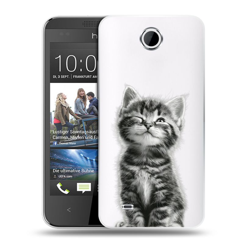 Силиконовый чехол на HTC Desire 300 с принтом Котенок Силиконовый чехол на HTC Desire 300 с принтом Котенок