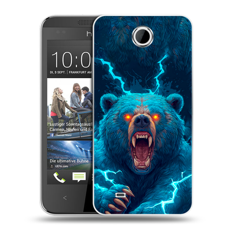 Силиконовый чехол на HTC Desire 300 с принтом Медведь Силиконовый чехол на HTC Desire 300 с принтом Медведь
