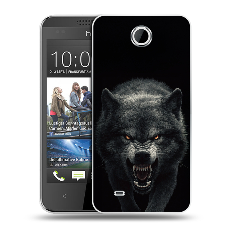 Силиконовый чехол на HTC Desire 300 с принтом Волк Силиконовый чехол на HTC Desire 300 с принтом Волк