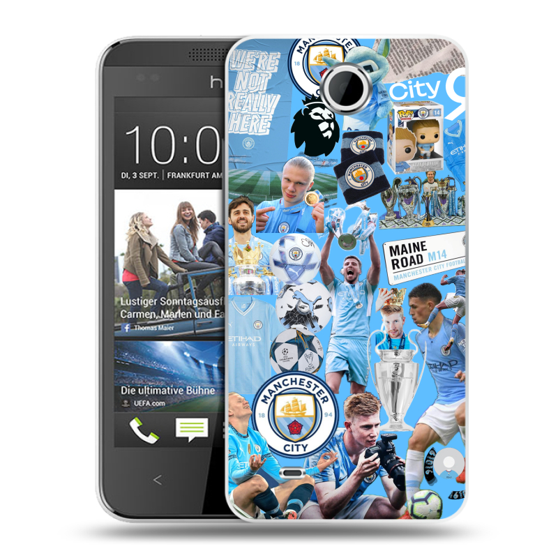 Силиконовый чехол на HTC Desire 300 с принтом Man City Манчестер Сити Силиконовый чехол на HTC Desire 300 с принтом Man City Манчестер Сити