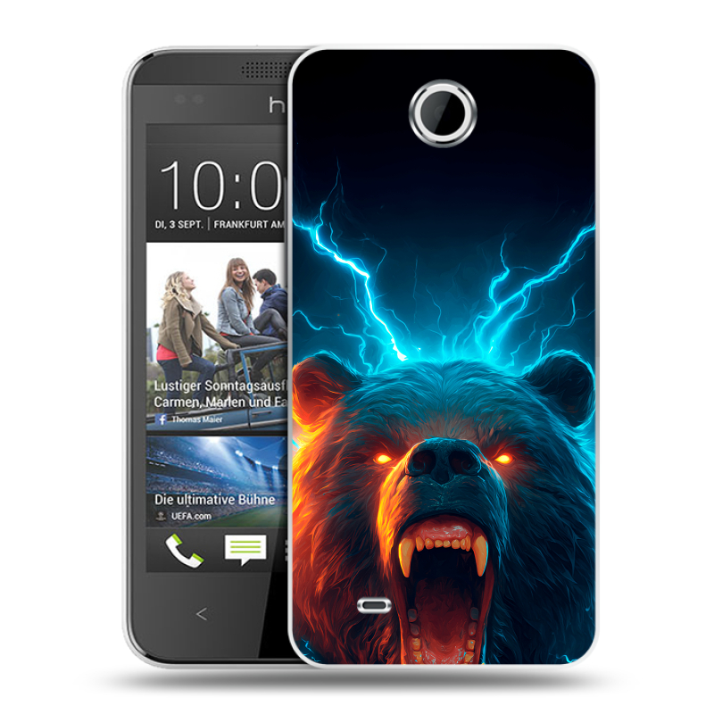Силиконовый чехол на HTC Desire 300 с принтом Медведь Силиконовый чехол на HTC Desire 300 с принтом Медведь