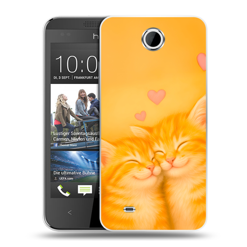Силиконовый чехол на HTC Desire 300 с принтом Милые котята Силиконовый чехол на HTC Desire 300 с принтом Милые котята
