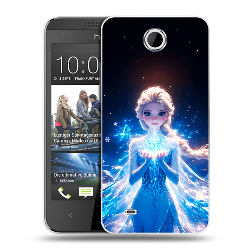 Силиконовый чехол на HTC Desire 300 с принтом Холодное сердце Frozen Силиконовый чехол на HTC Desire 300 с принтом Холодное сердце Frozen