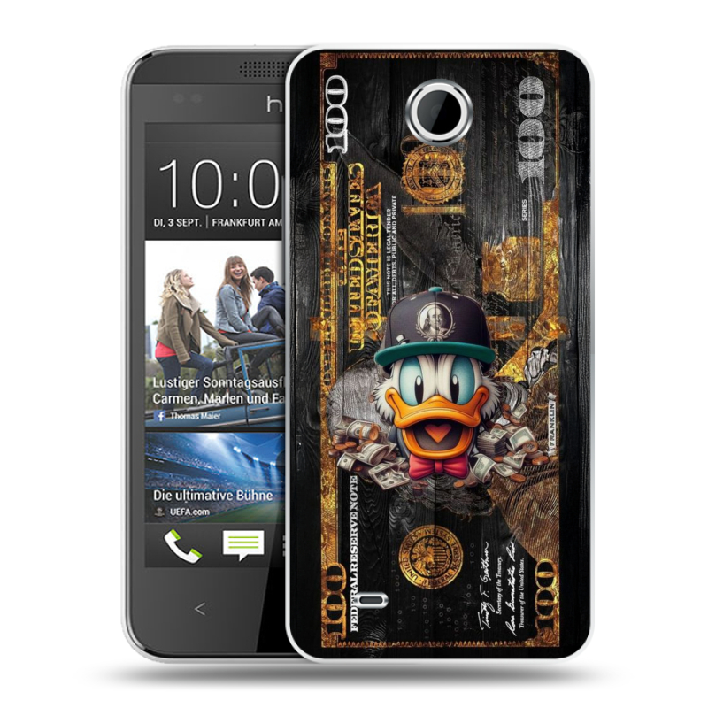 Силиконовый чехол на HTC Desire 300 с принтом Дональд Дак Доллар Силиконовый чехол на HTC Desire 300 с принтом Дональд Дак Доллар