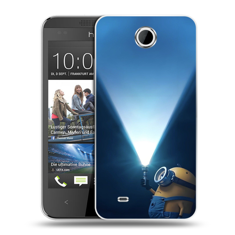 Силиконовый чехол на HTC Desire 300 с принтом Миньоны Силиконовый чехол на HTC Desire 300 с принтом Миньоны