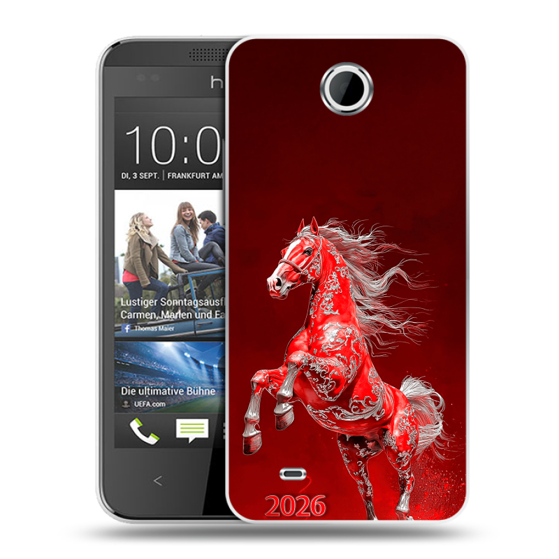 Силиконовый чехол на HTC Desire 300 с принтом Новый год Силиконовый чехол на HTC Desire 300 с принтом Новый год