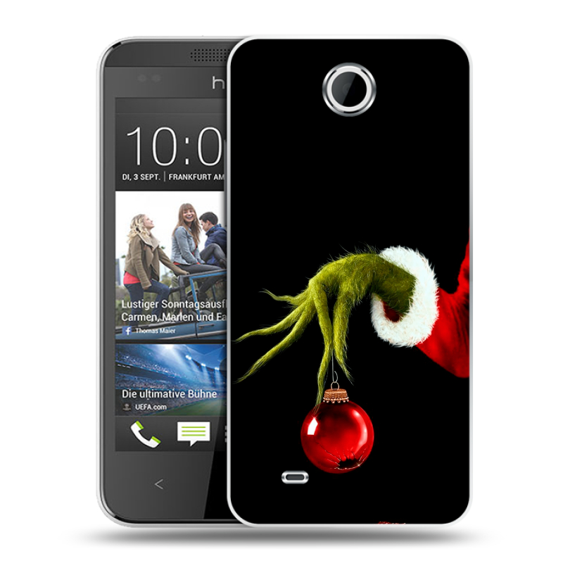 Силиконовый чехол на HTC Desire 300 с принтом Новый год Гринч Силиконовый чехол на HTC Desire 300 с принтом Новый год Гринч