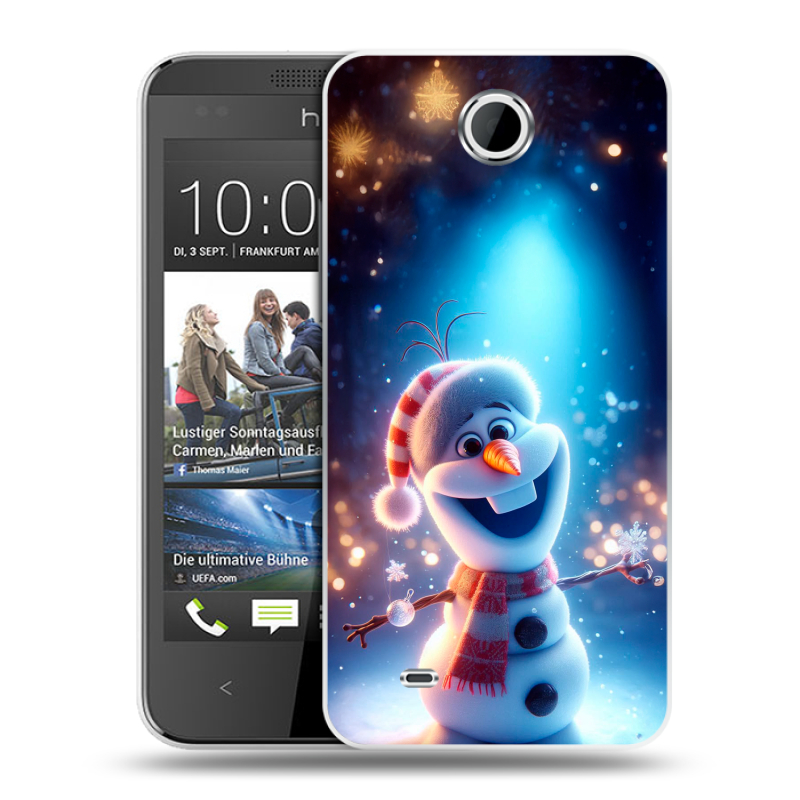 Силиконовый чехол на HTC Desire 300 с принтом Новый год Силиконовый чехол на HTC Desire 300 с принтом Новый год